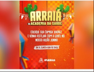 Arraiá Junino da Academia da Saúde celebra conquistas do Desafio de Emagrecimento com forró, cultura e bem-estar